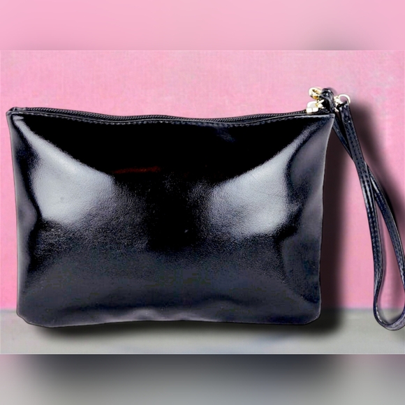 Victoria's Secret Vintage 2017 Pink & Gold Floating Sequins Wristlet Make-Up Bag - Picture 2 of 8